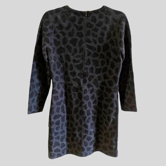 3.1 Phillip Lim Dress Women's Size Medium Black Gray Leopard Wool Sheath Zip - Picture 4 of 10